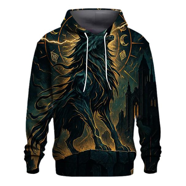 Cathedral Of The Stormworn Wolf printed hoodies