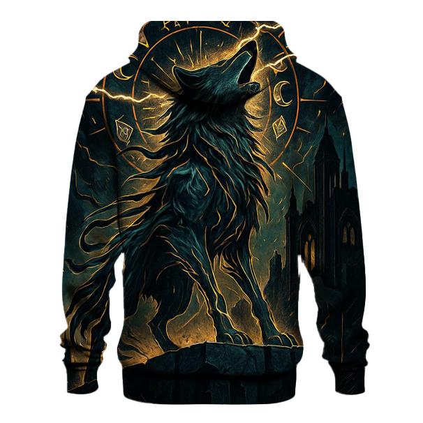 Cathedral Of The Stormworn Wolf printed hoodies