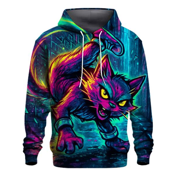 Neon Alley Breakdance Cat Mirage zip-up hoodies