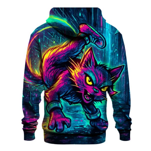 Neon Alley Breakdance Cat Mirage zip-up hoodies
