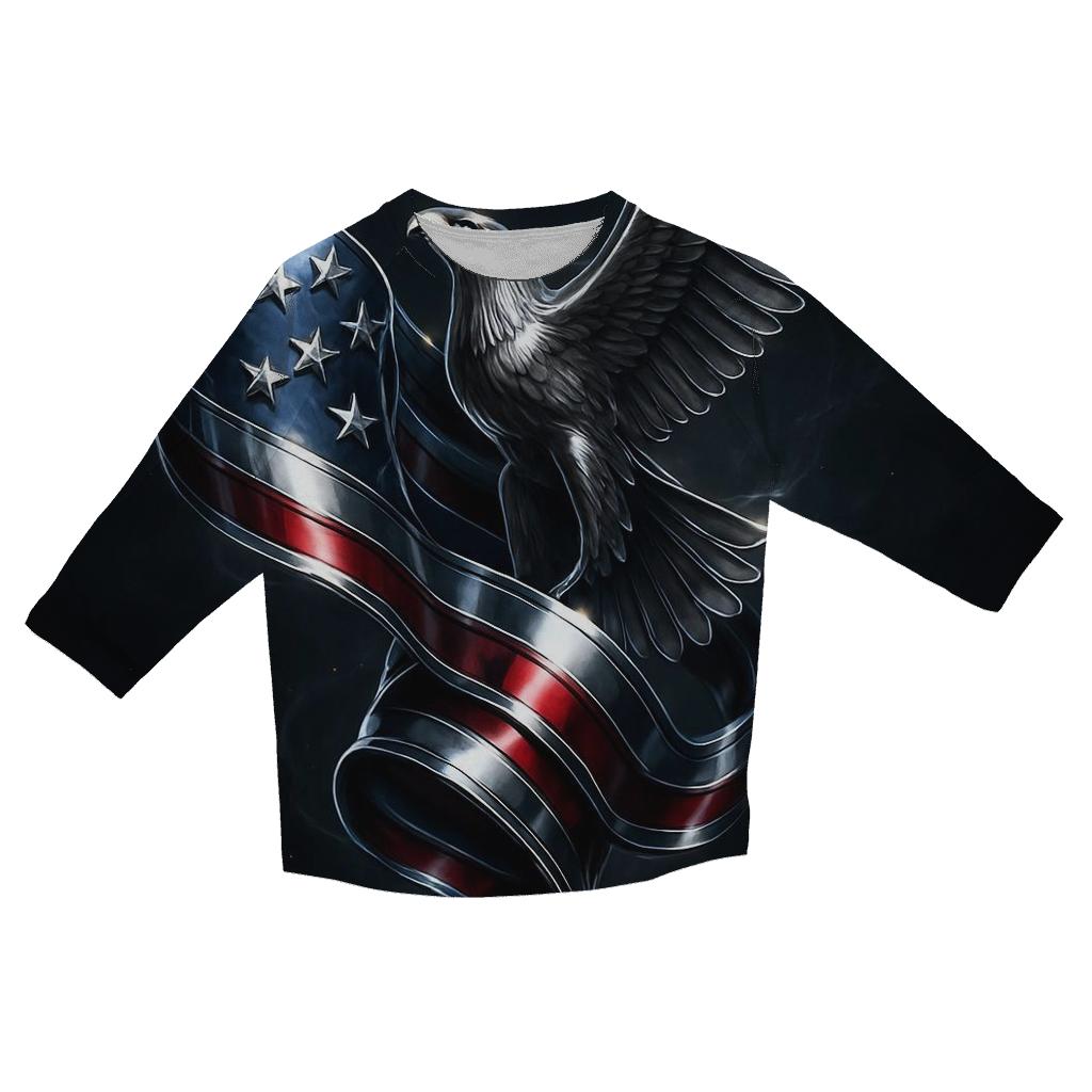 Chrome Tempest Stars And Stripes casual three quarter sleeve shirts