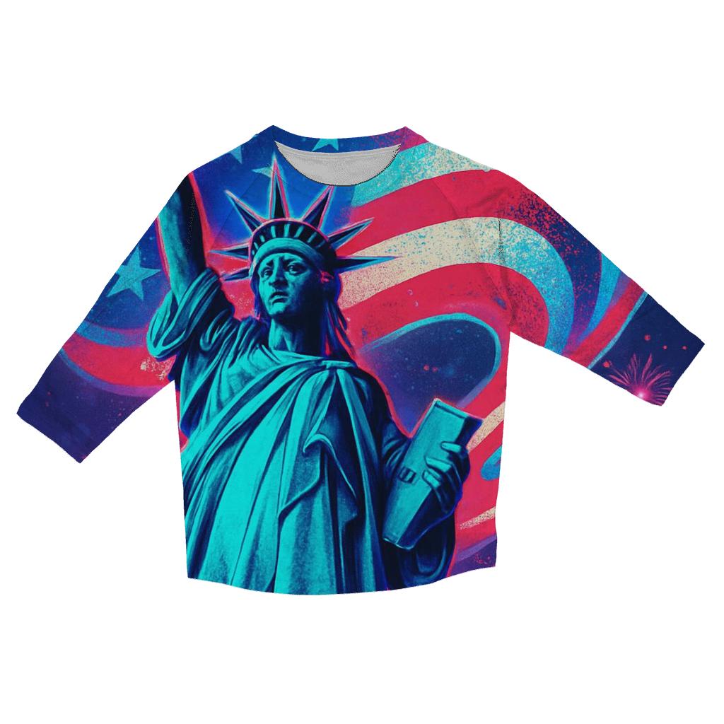 Neon Harbor Liberty Wave stylish quarter sleeve tops