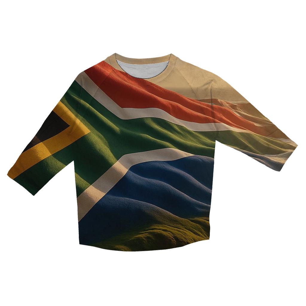 Cinematic Weave Flag Of South Africa trendy 3/4 sleeve tops