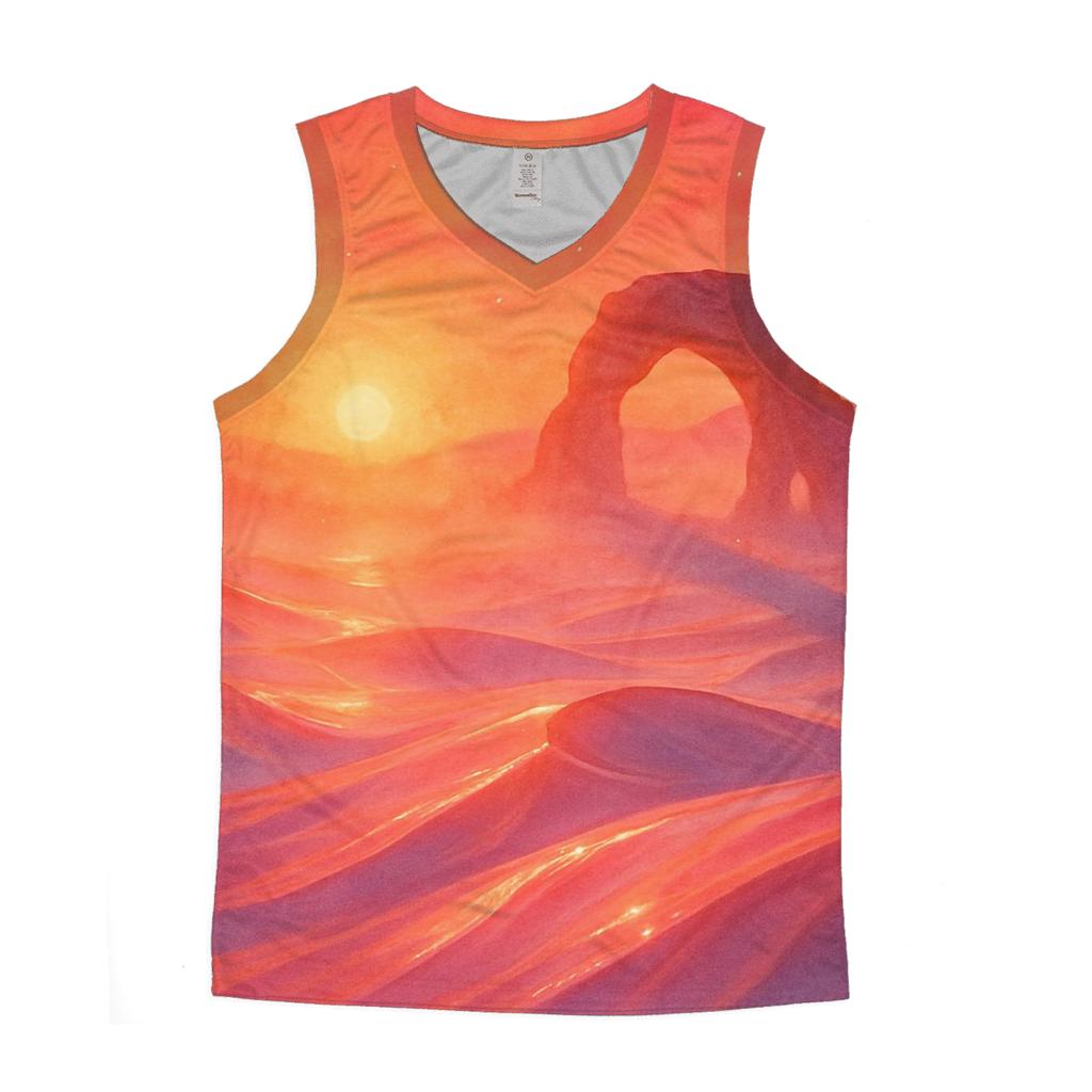 Glass Desert Mirage Sunset personalized athletic tanks