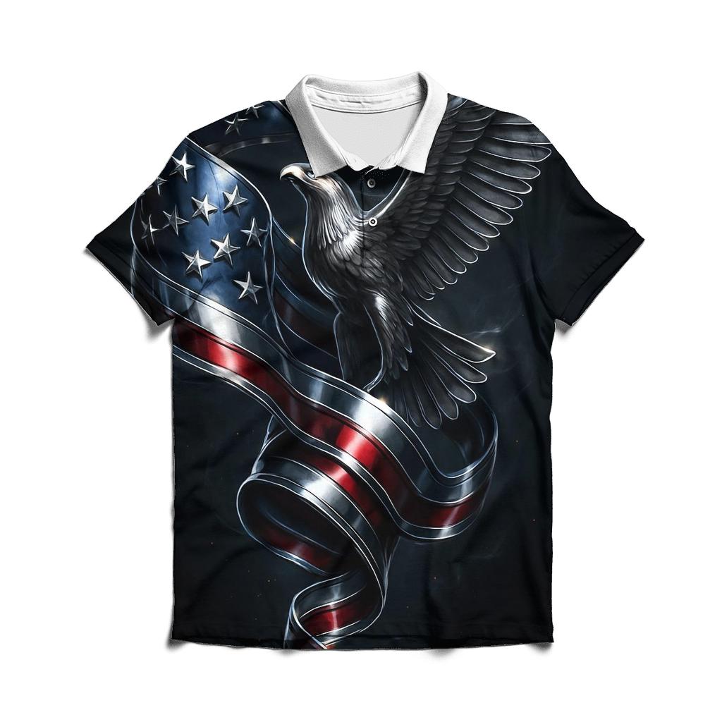 Chrome Tempest Stars And Stripes embroidered polo tops