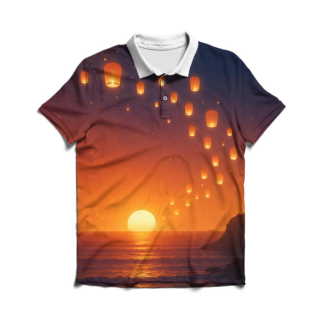Saffron Sky Lantern Coast stylish collar polo tees
