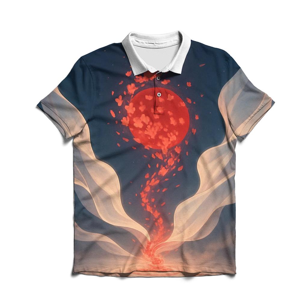 Sakura Orbit Flag Of Japan classic pique polos