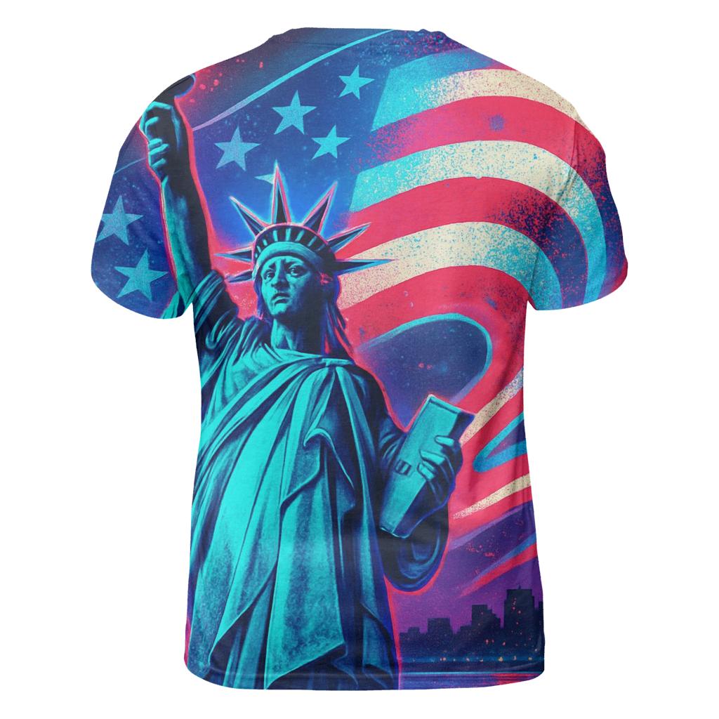 Neon Harbor Liberty Wave unique graphic print tees