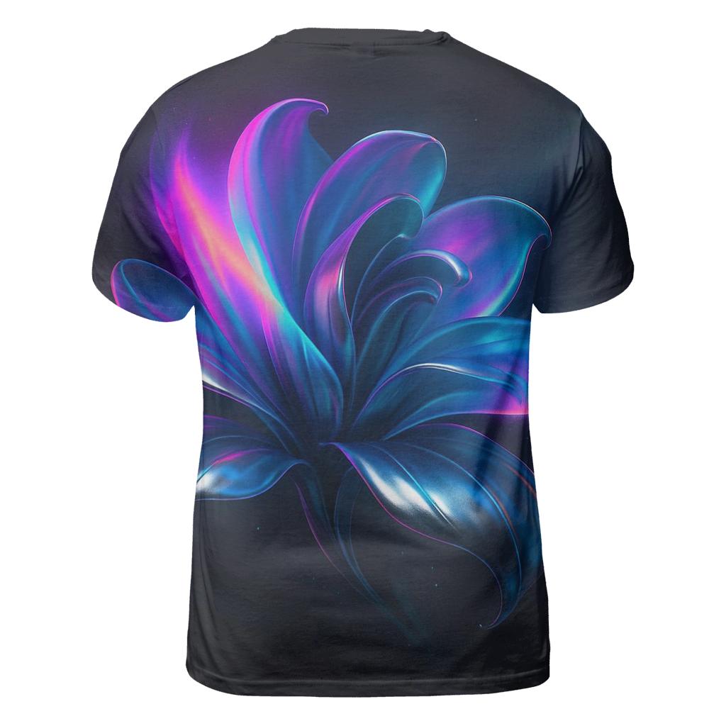 Chromium Aurora Bloom vibrant all-over design tees