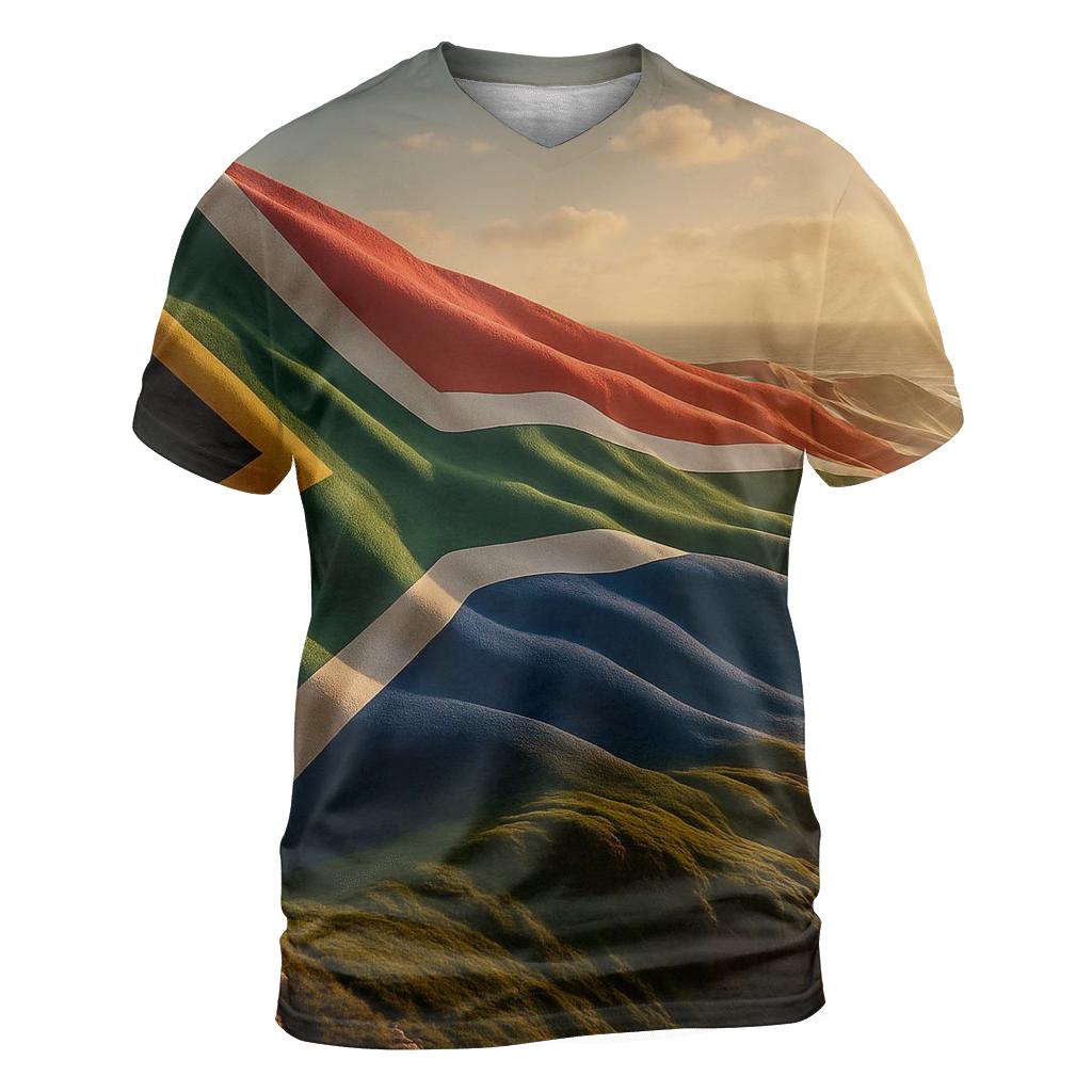 Cinematic Weave Flag Of South Africa vibrant all-over design tees