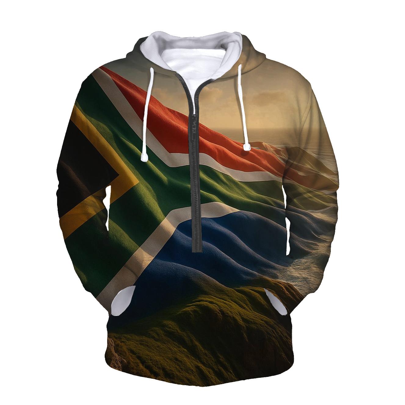 Cinematic Weave Flag Of South Africa printed hoodies