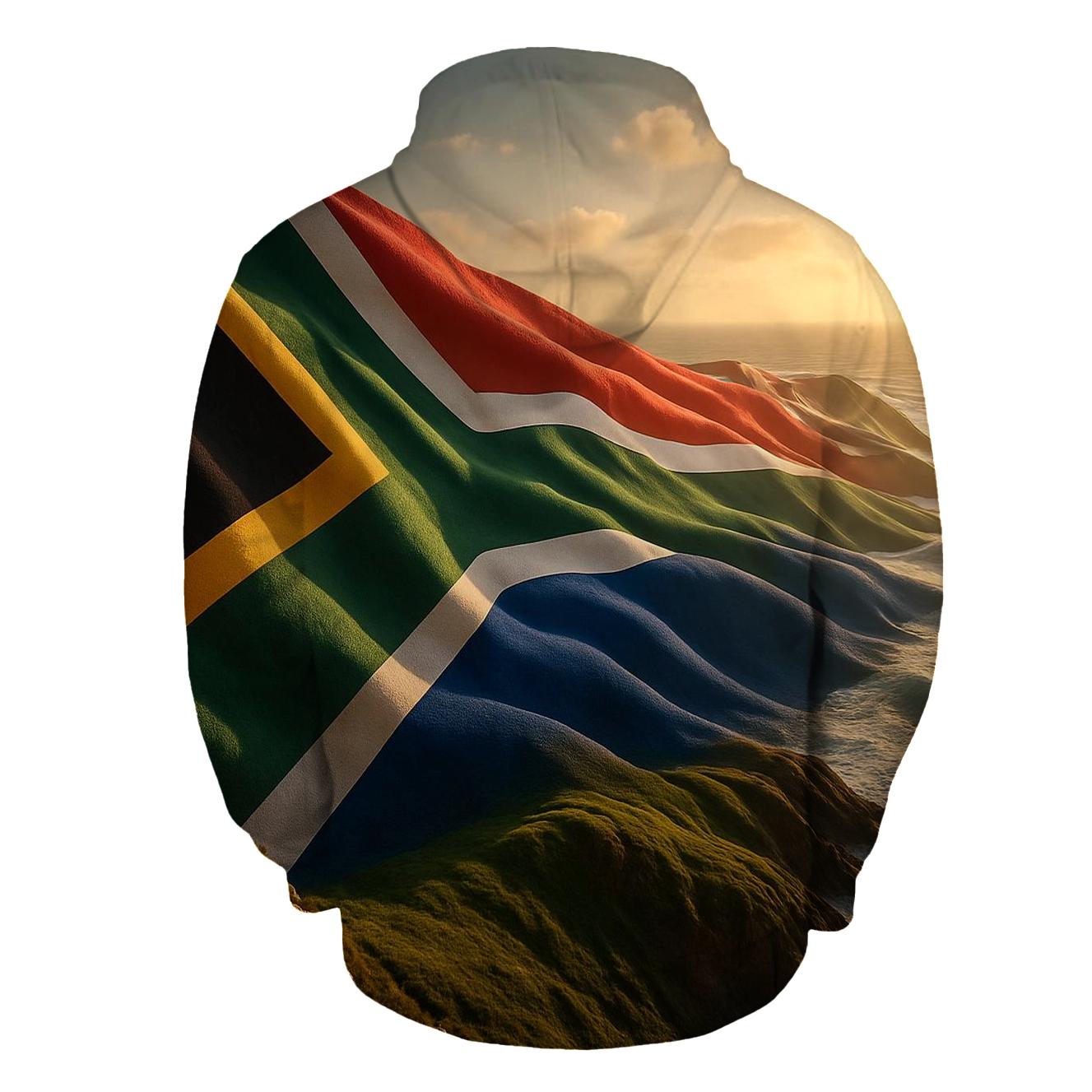 Cinematic Weave Flag Of South Africa printed hoodies