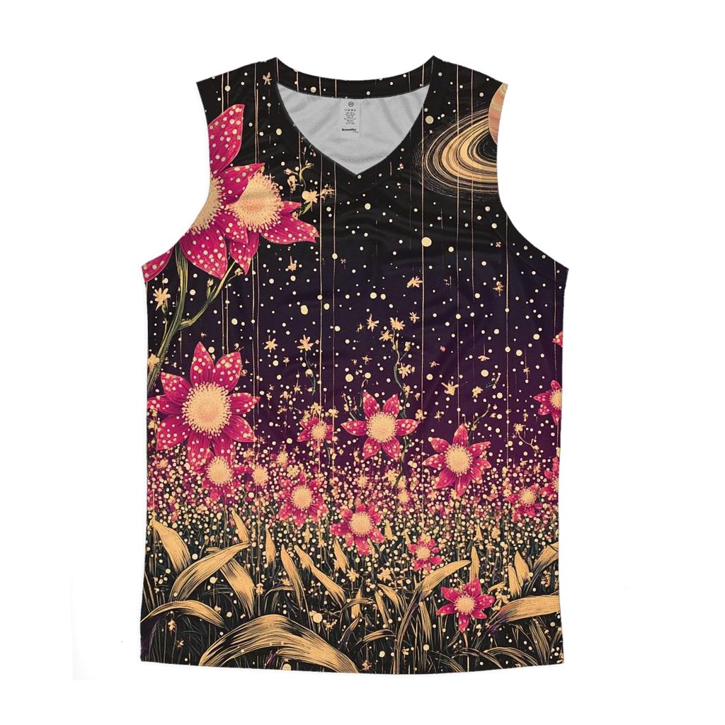 Yayoi Kusama Inspired Polka Dot Orchid Nebula Garden personalized athletic tanks