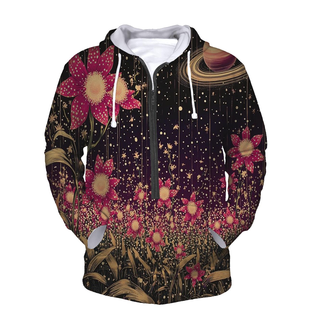 Yayoi Kusama Inspired Polka Dot Orchid Nebula Garden heavyweight hoodies