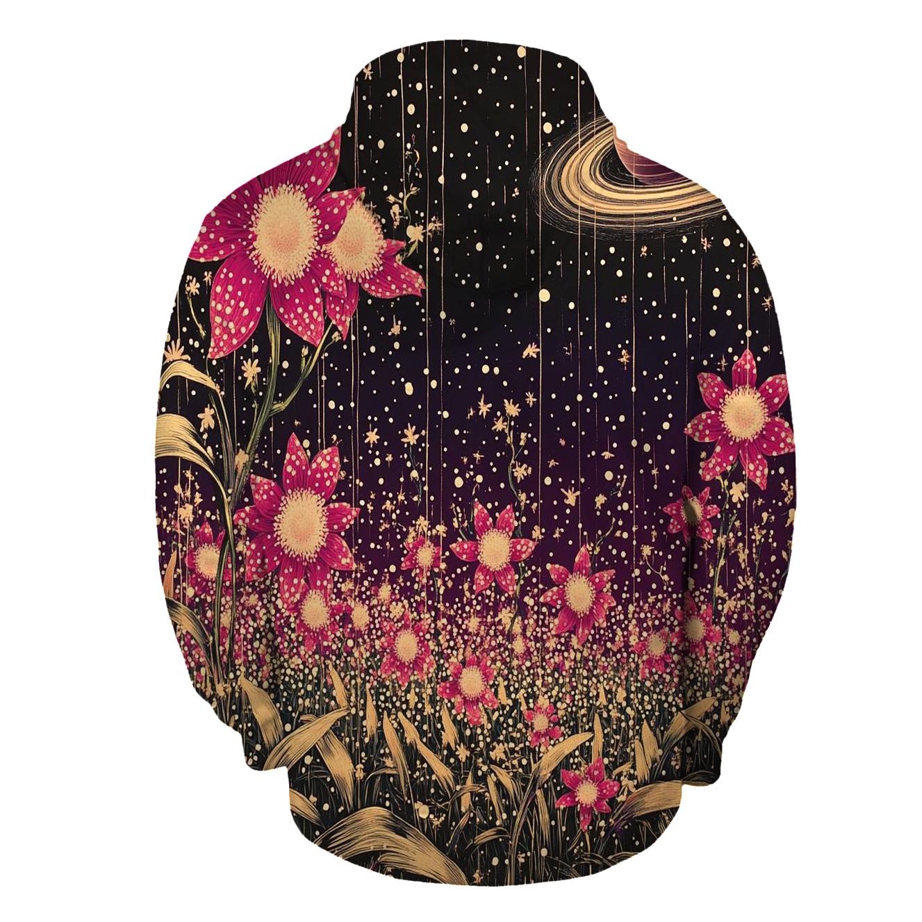 Yayoi Kusama Inspired Polka Dot Orchid Nebula Garden heavyweight hoodies