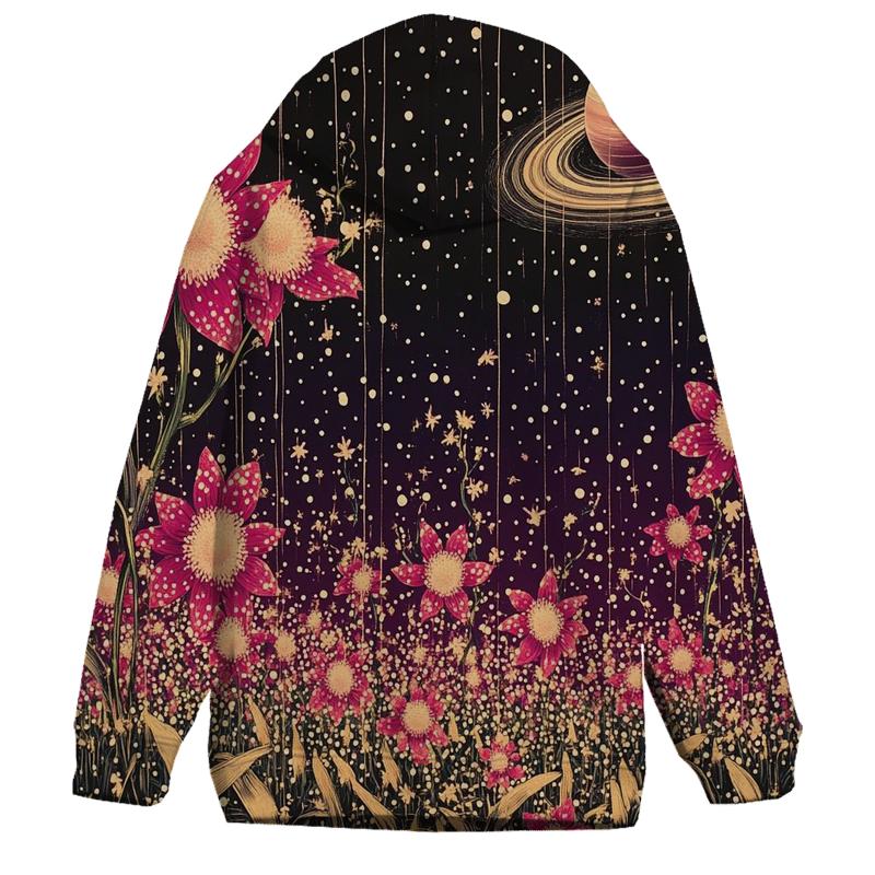 Yayoi Kusama Inspired Polka Dot Orchid Nebula Garden premium hoodies