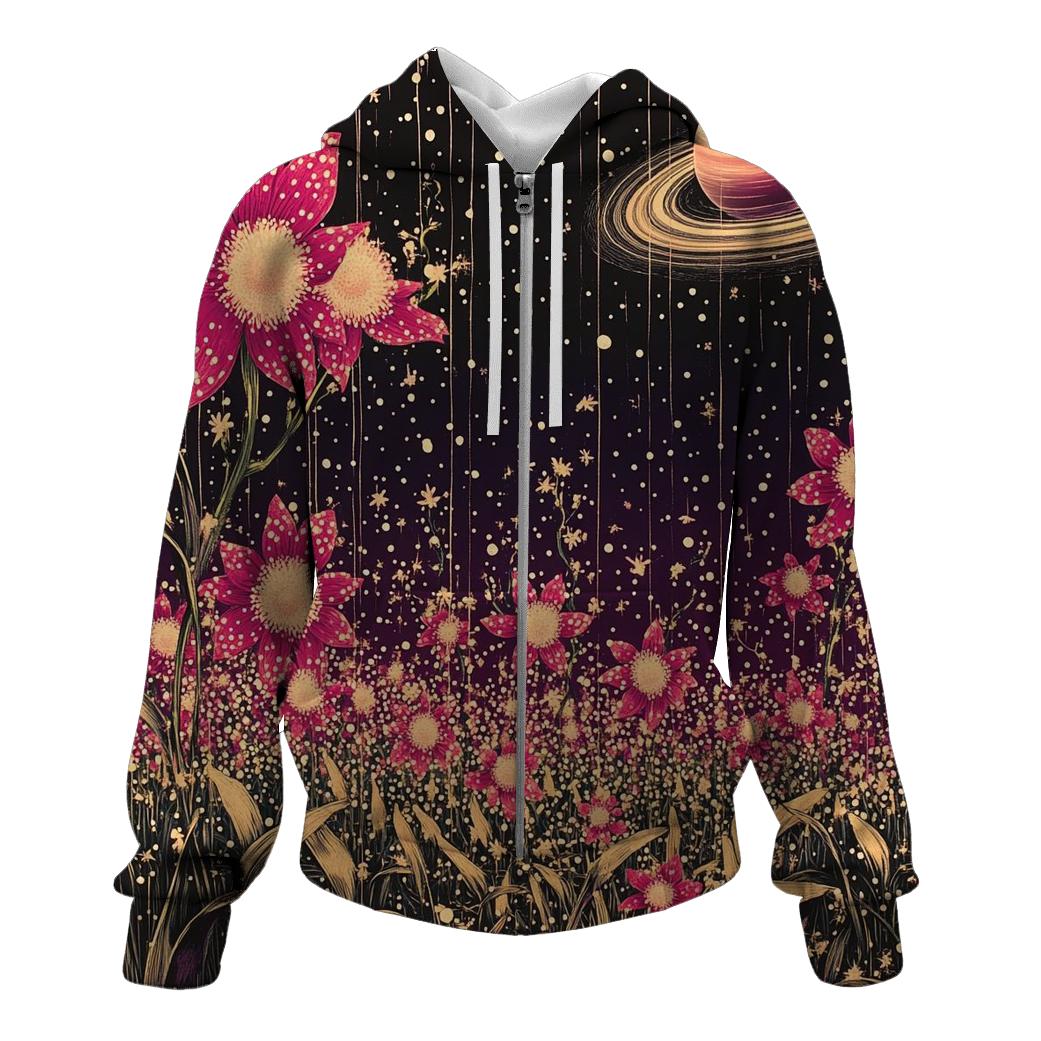 Yayoi Kusama Inspired Polka Dot Orchid Nebula Garden hoodie trends
