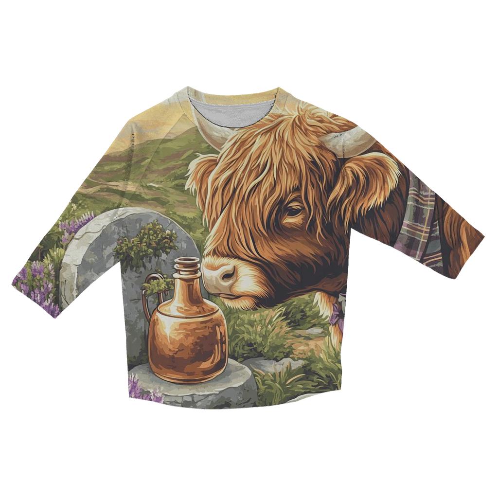 Highland Cow Herbalist At Heather Still fashion 3/4 sleeve shirts