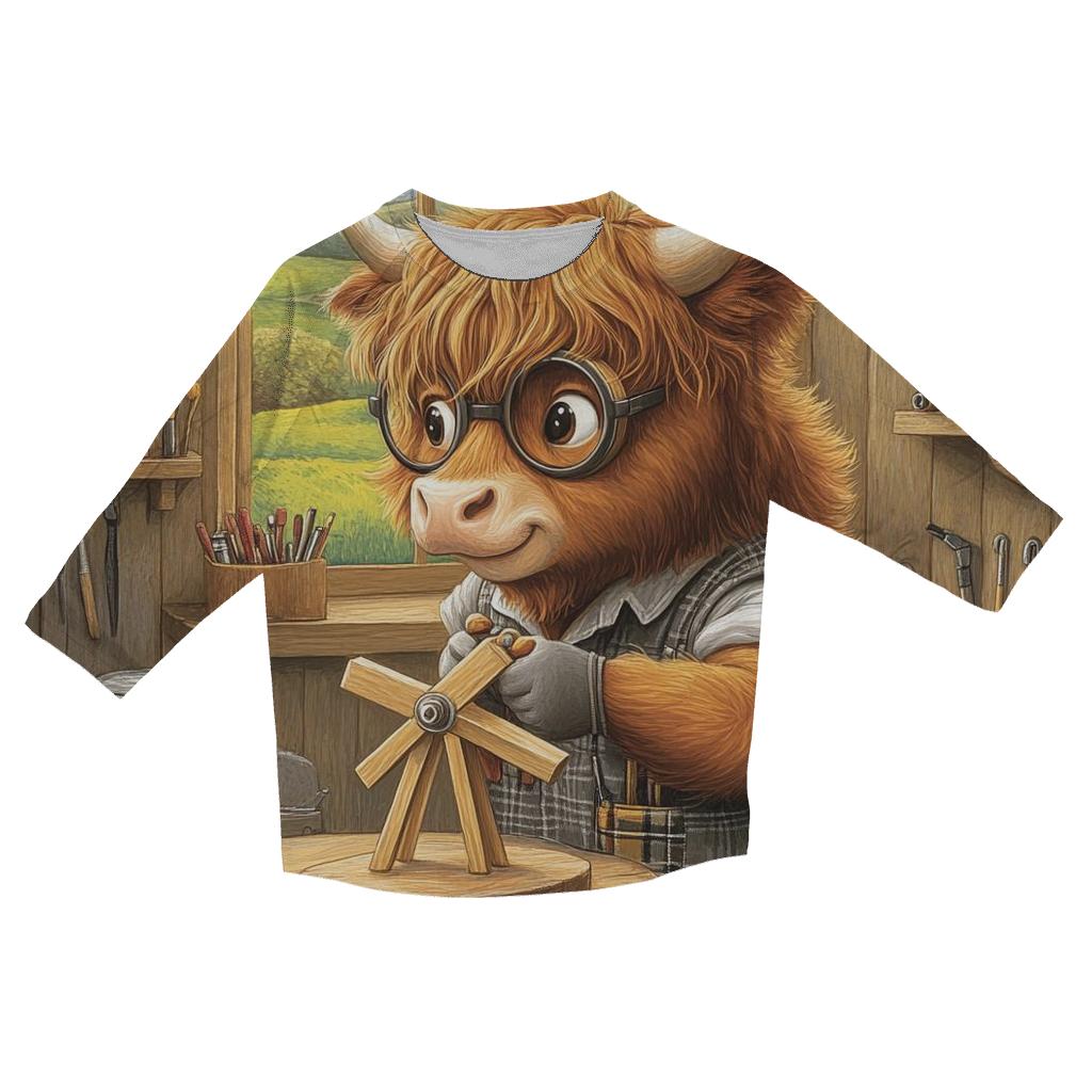 Highland Cow Workshop Tool Shed Inventor stylish quarter sleeve tops