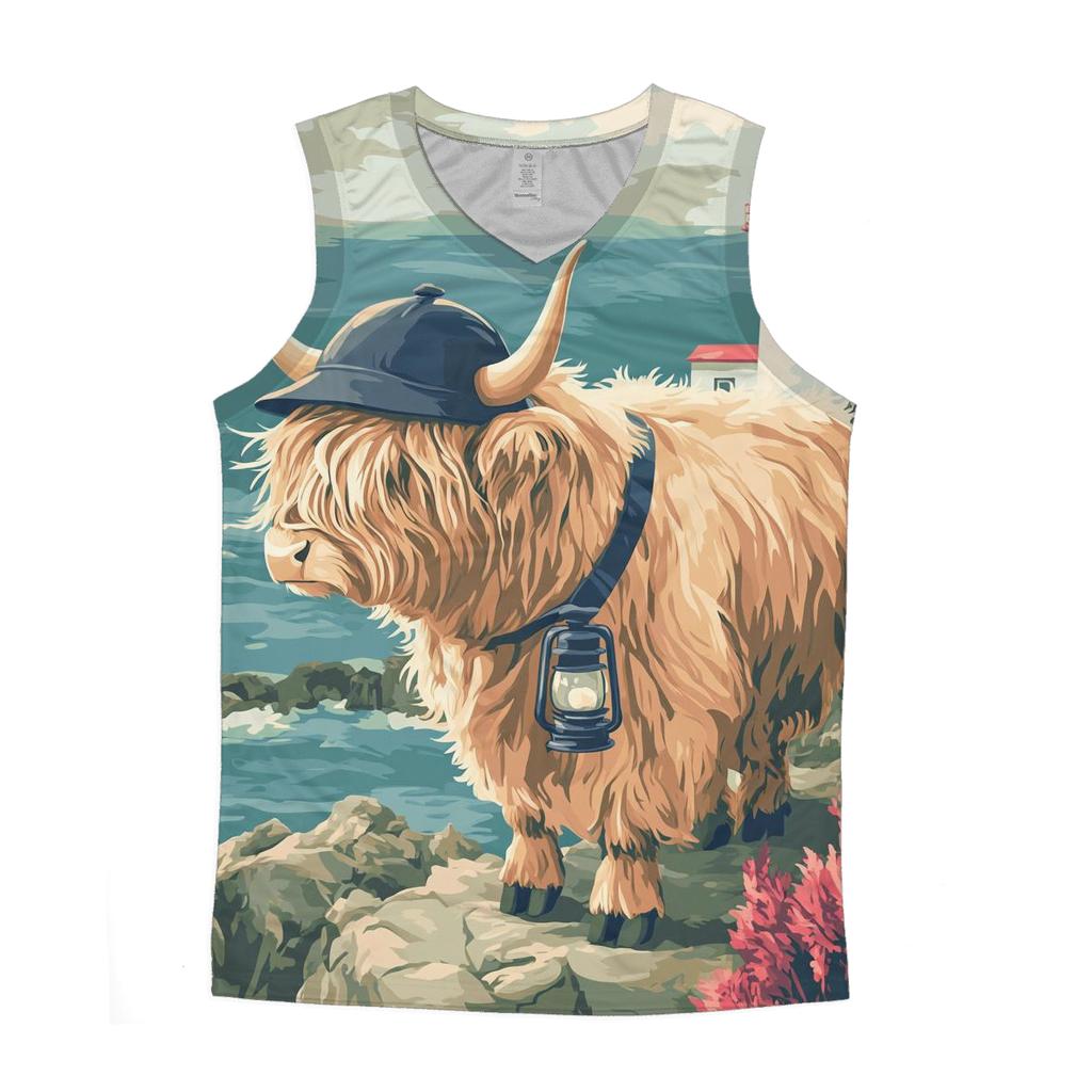 Highland Cow Lighthouse Keeper casual summer tank tops
