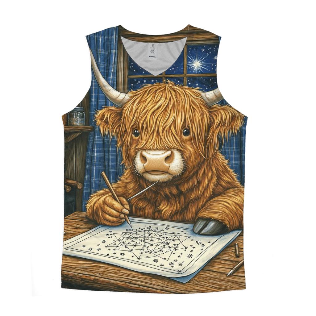 Highland Cow Star Atlas Cartographer casual summer tank tops