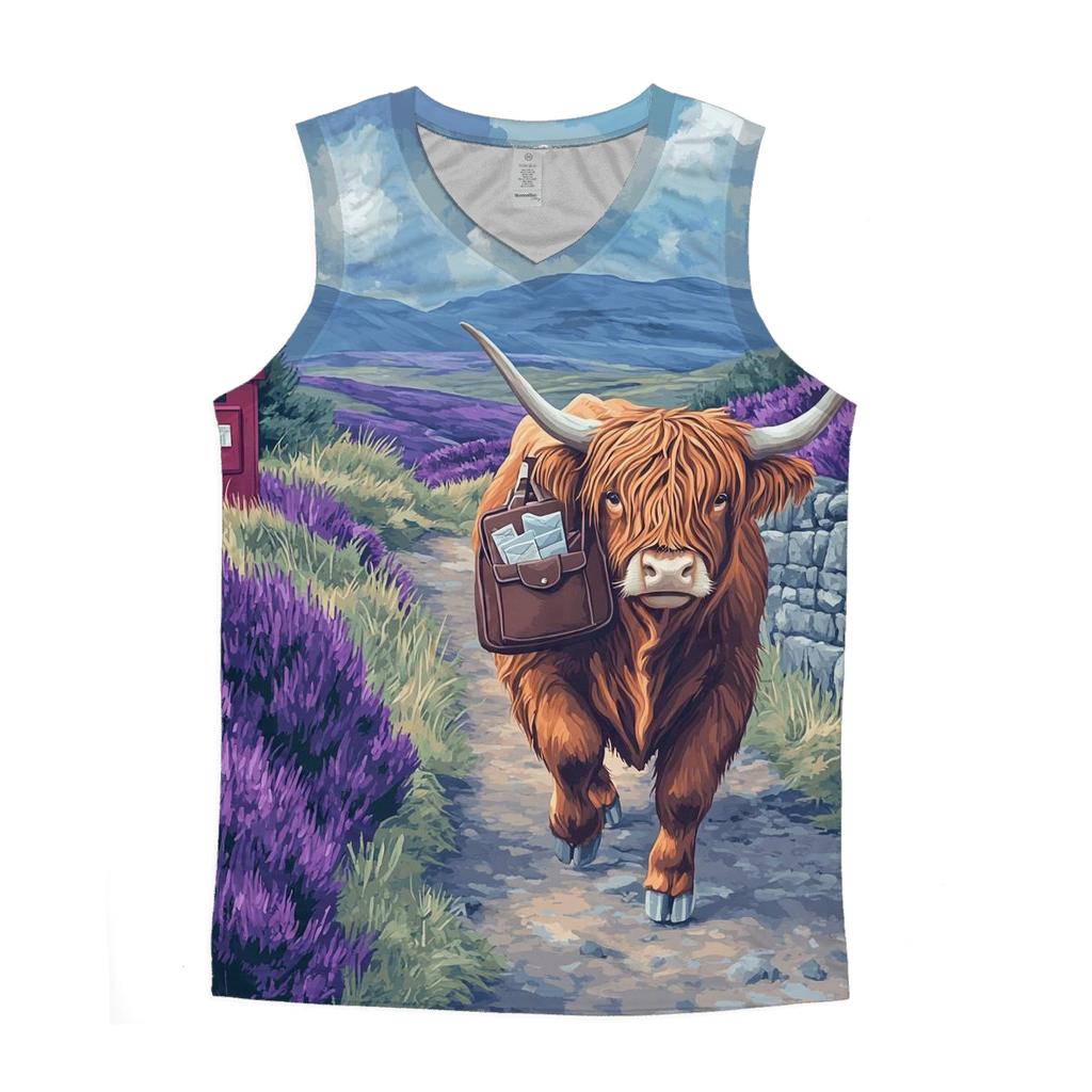 Moorland Mail Run Highland Cow casual summer tank tops