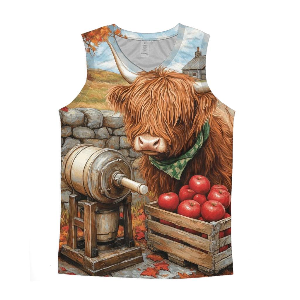 Highland Cow Orchard Cider Press casual summer tank tops