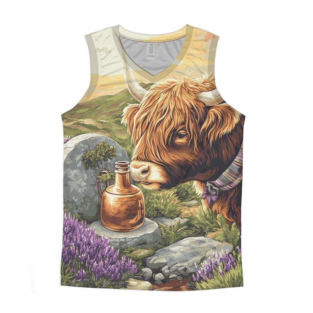 Highland Cow Herbalist At Heather Still personalized athletic tanks