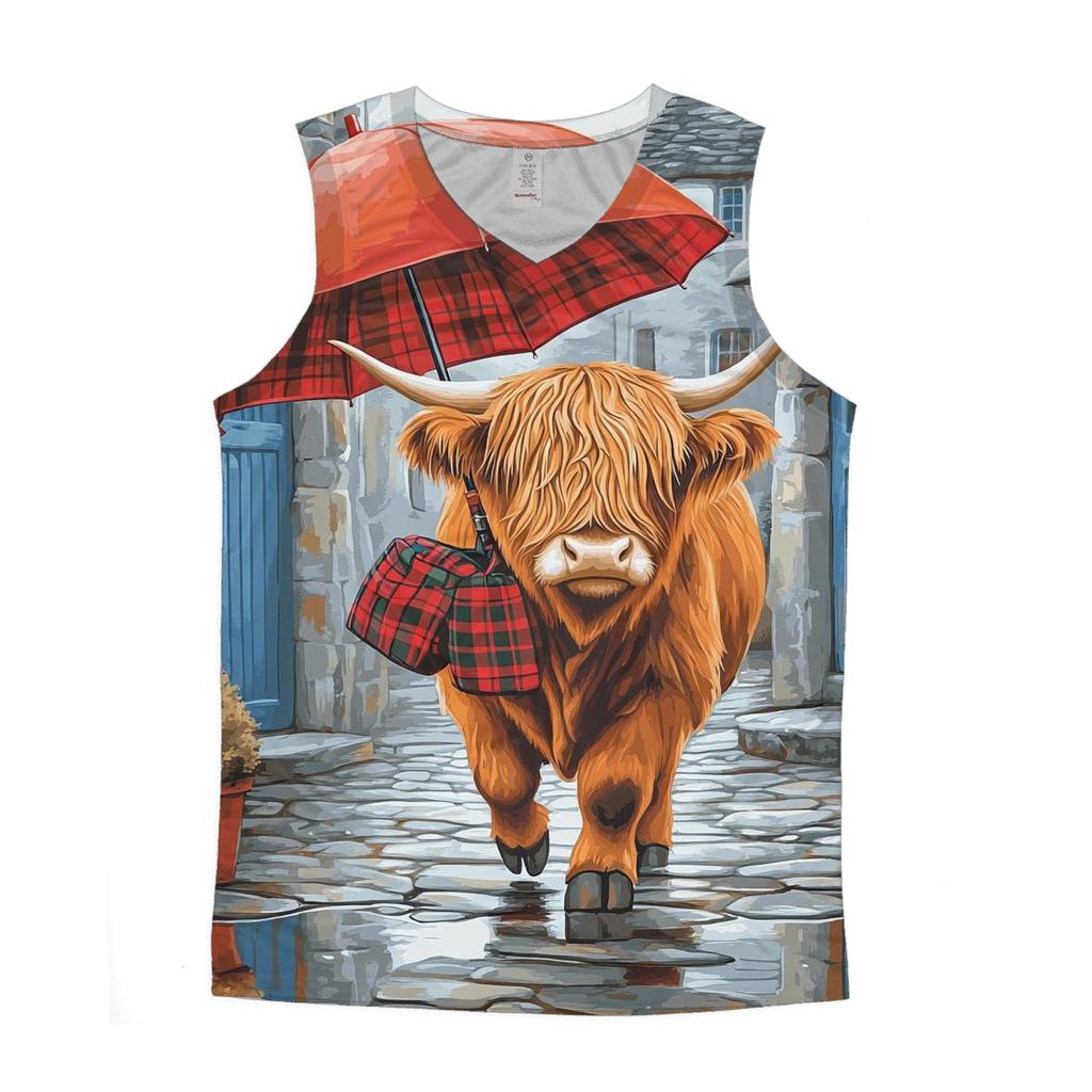 Highland Cow Rainy Day Umbrella Stroll trendy fitted tank tops