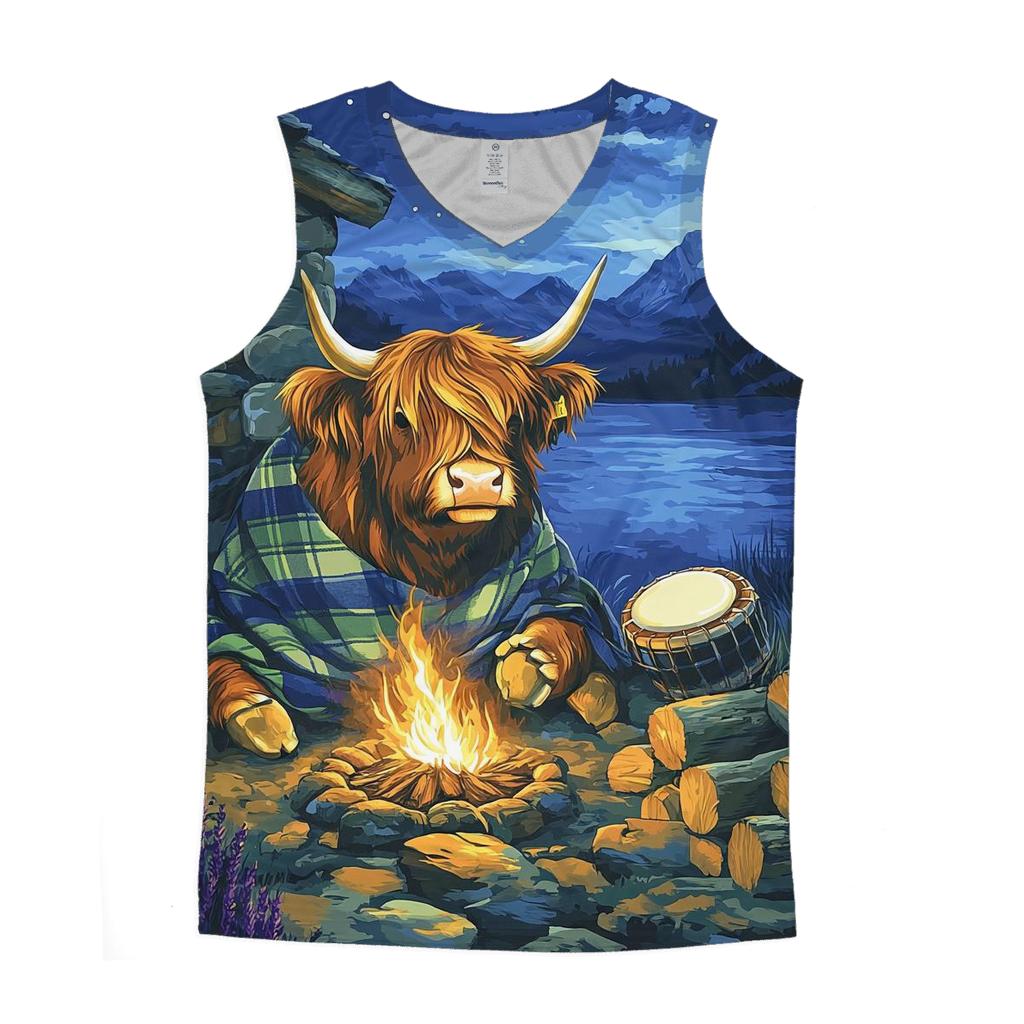 Highland Cow Mountain Bothy Music Night custom tank tops