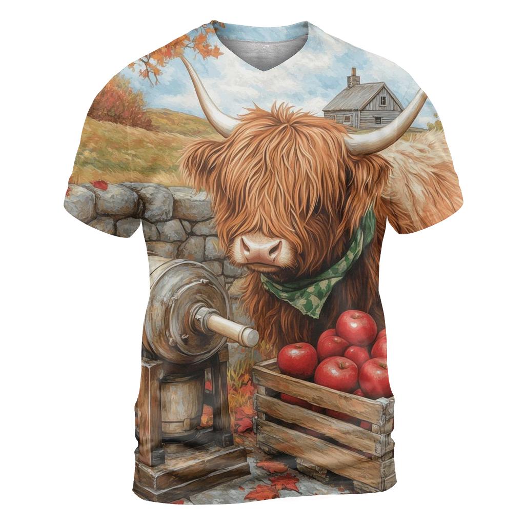 Highland Cow Orchard Cider Press unique graphic print tees