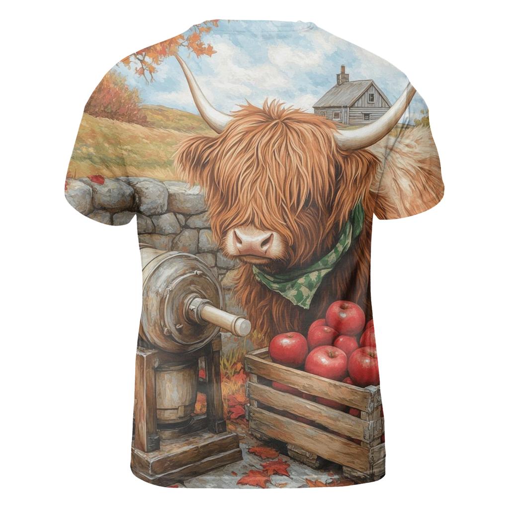 Highland Cow Orchard Cider Press unique graphic print tees