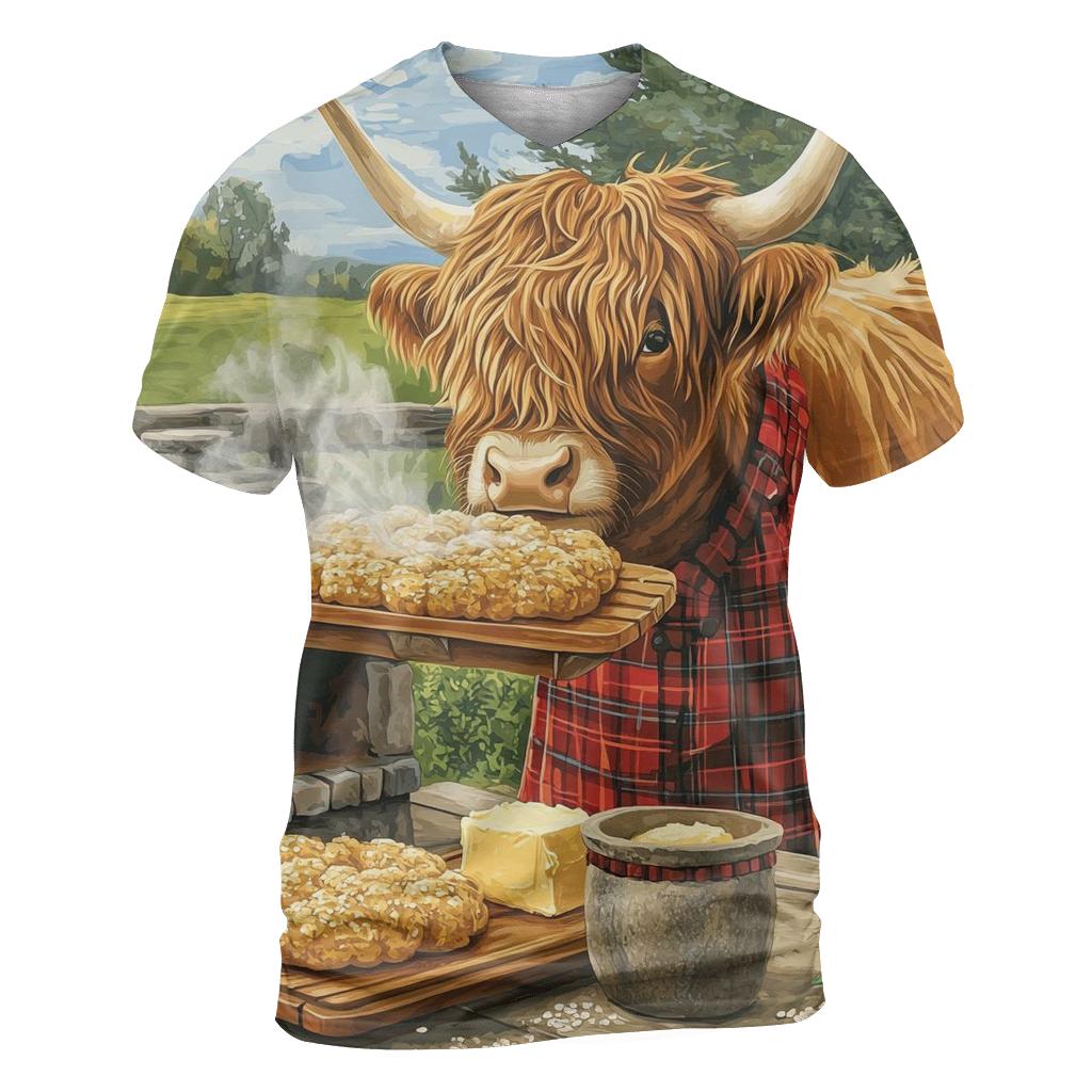 Highland Cow Bread Oven Baker designer pattern shirts