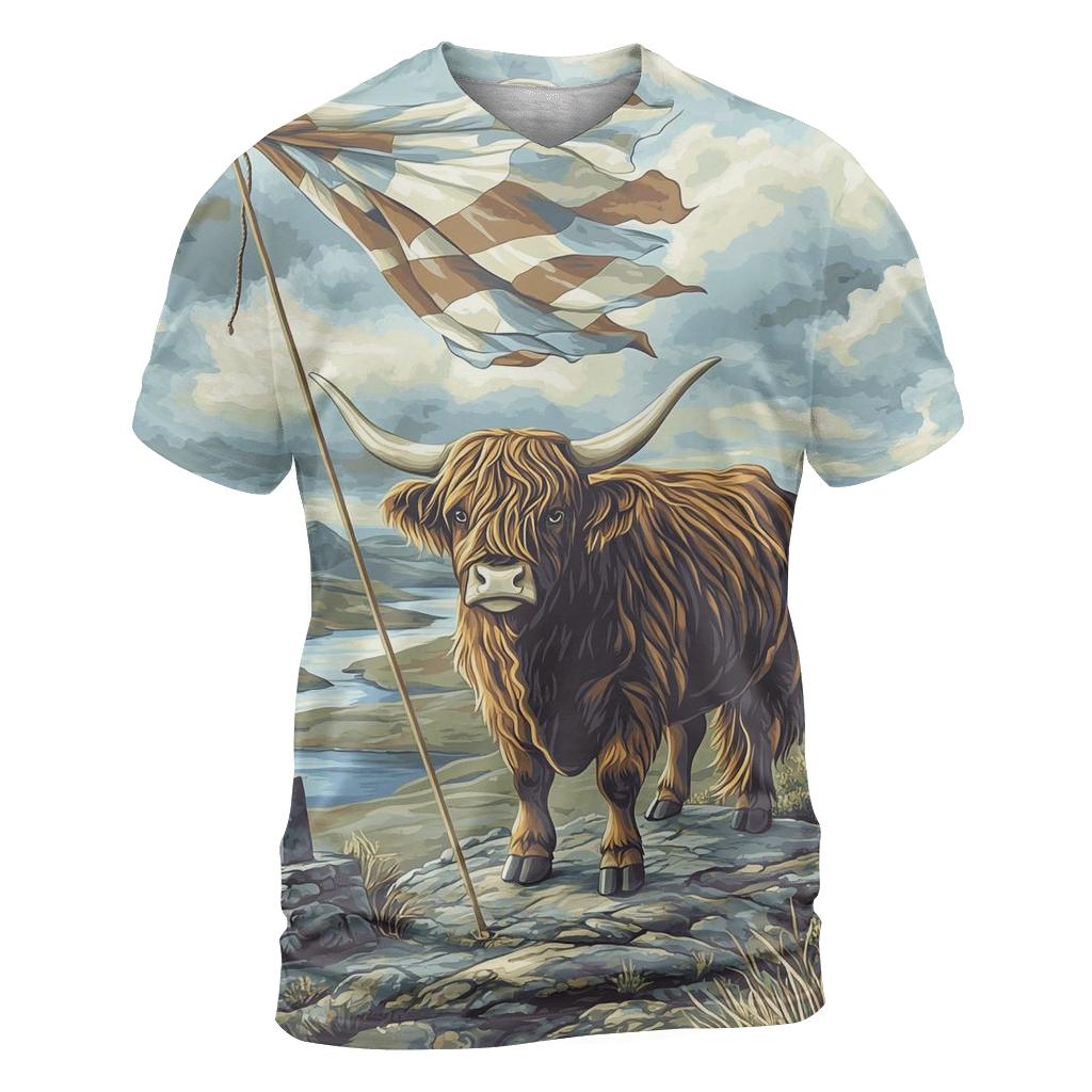 Highland Cow Hilltop Weather Watch personalized full print shirts