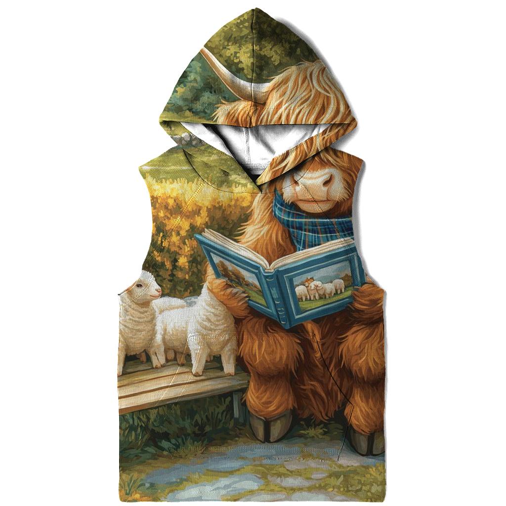 Highland Cow Schoolyard Storytime hoodie designs