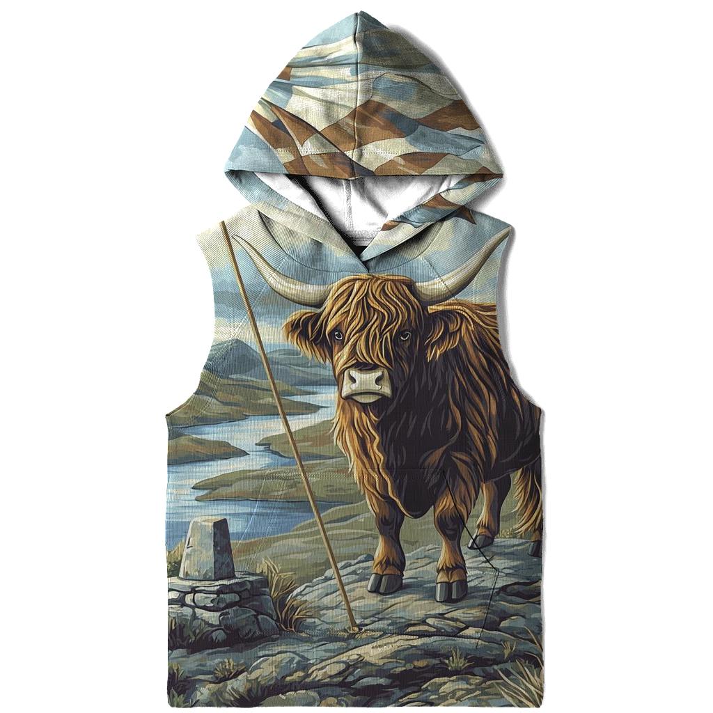Highland Cow Hilltop Weather Watch zip-up hoodies