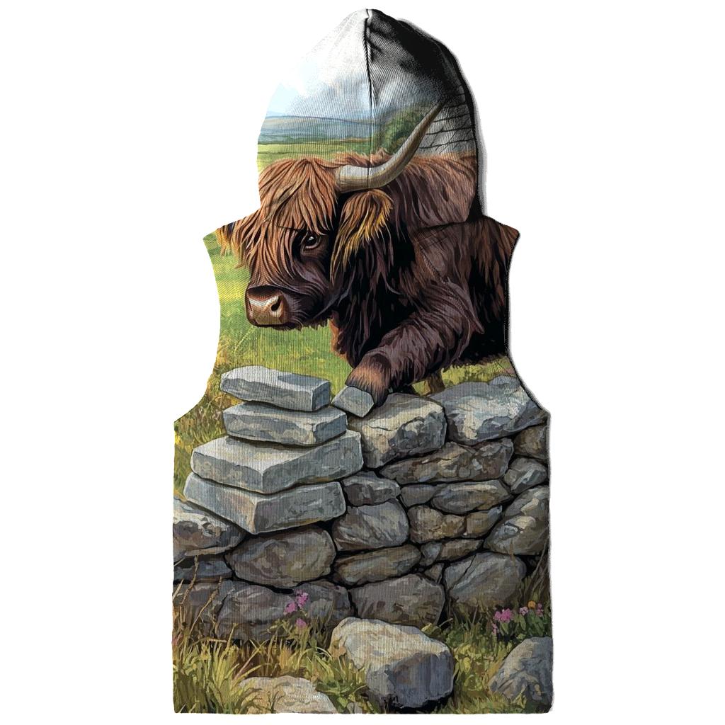 Highland Cow Garden Stone Wall Builder hoodie styles
