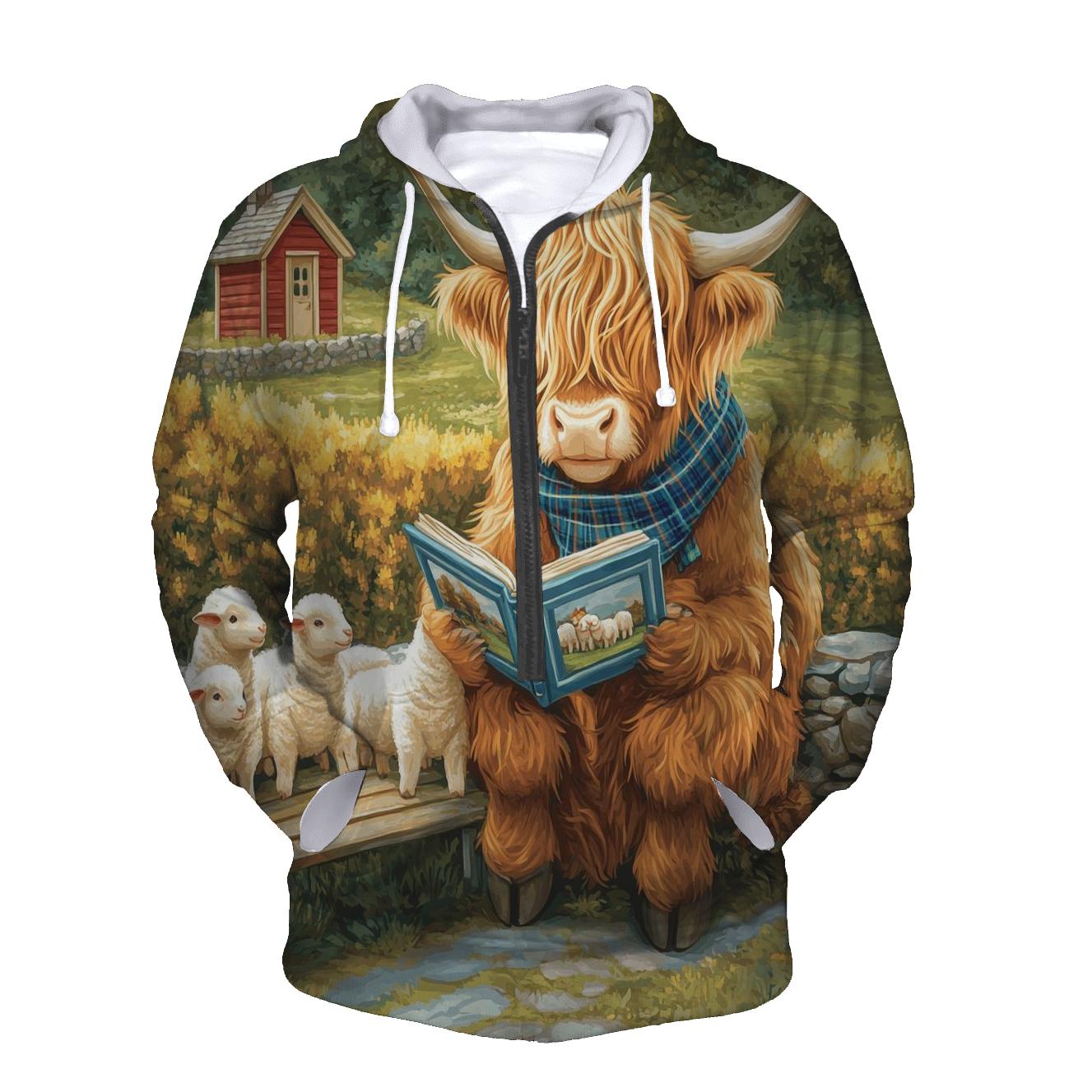 Highland Cow Schoolyard Storytime heavyweight hoodies