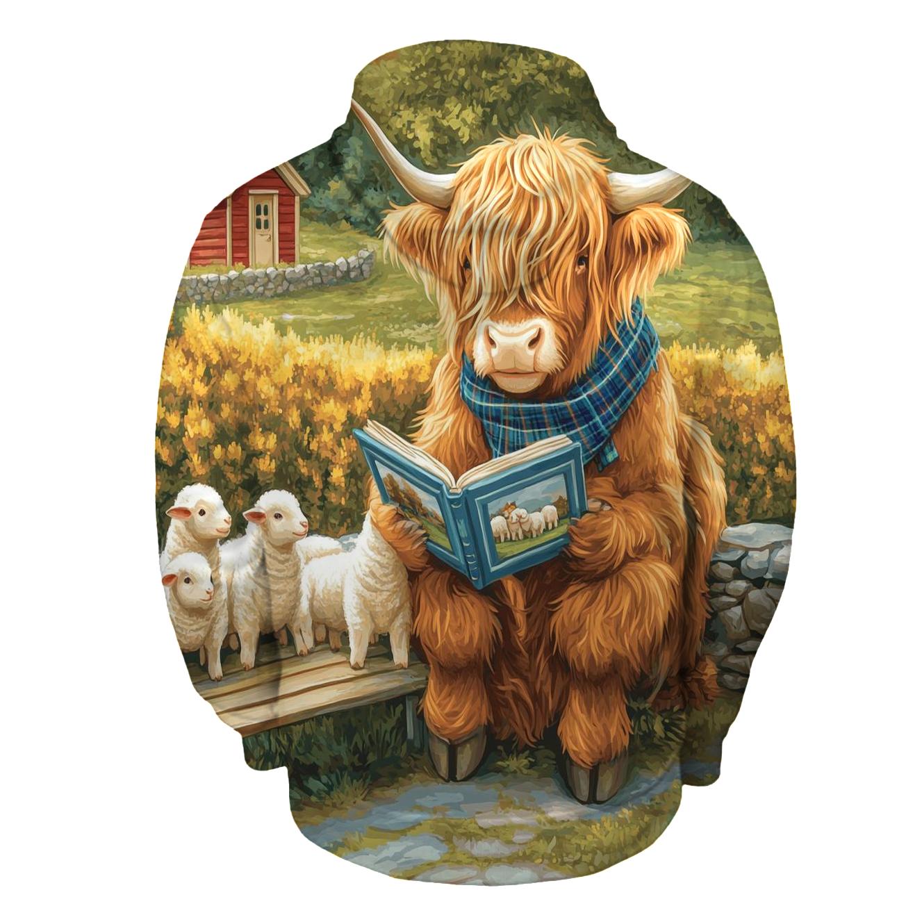 Highland Cow Schoolyard Storytime heavyweight hoodies