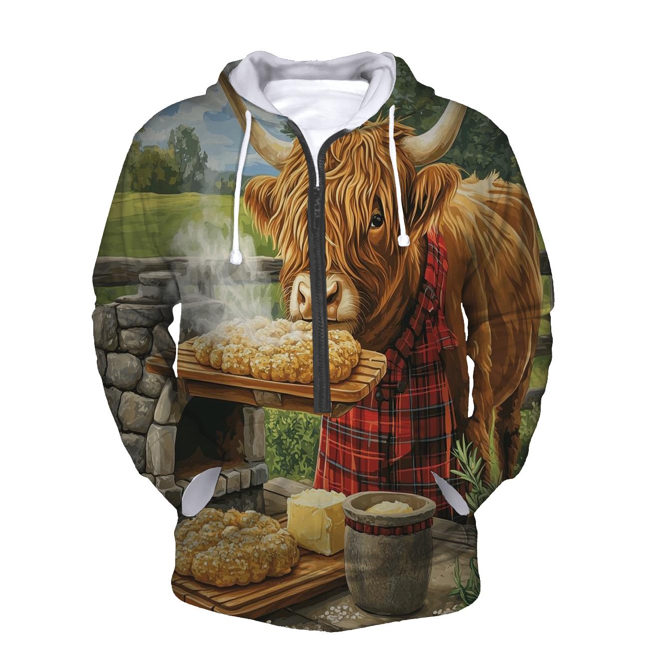 Highland Cow Bread Oven Baker heavyweight hoodies