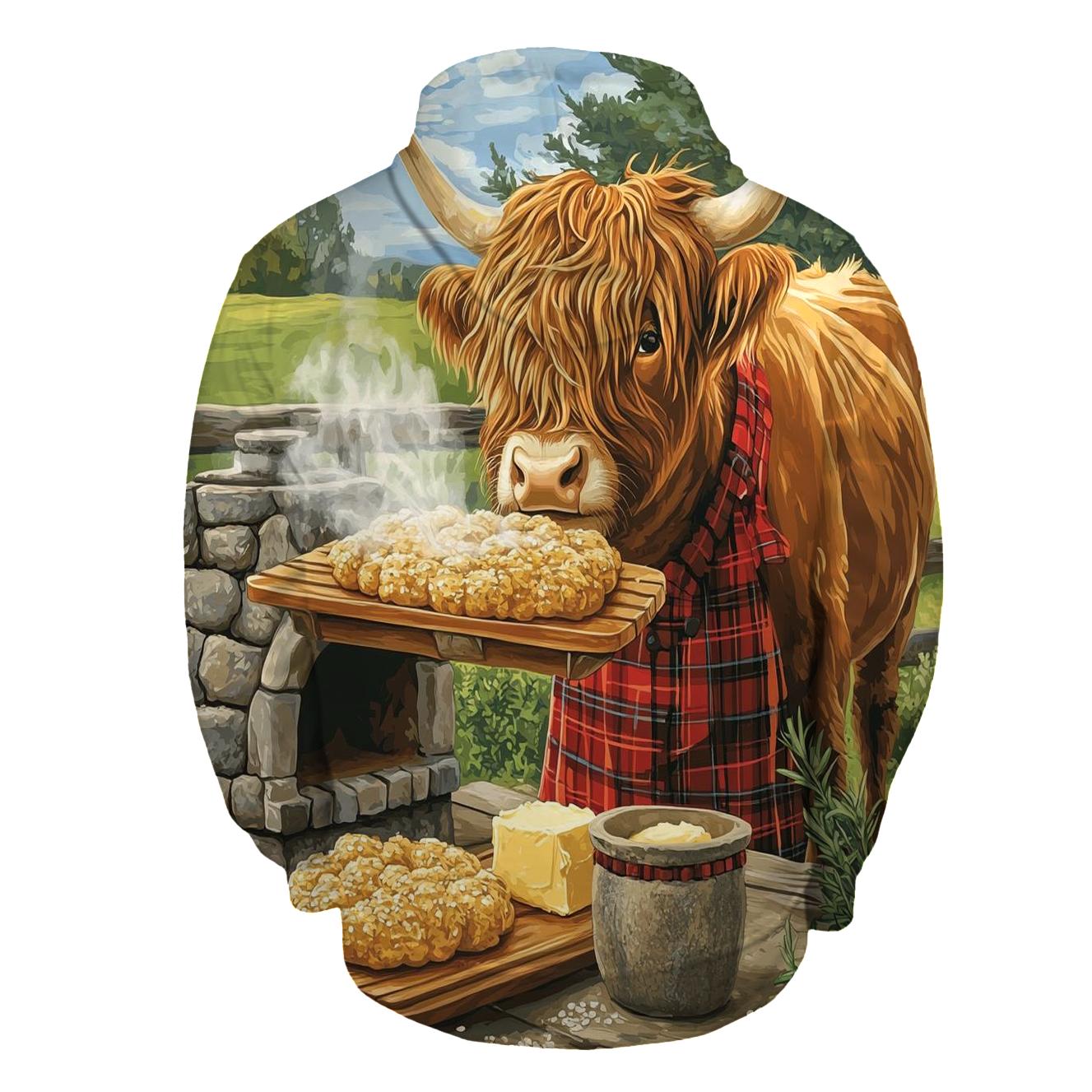 Highland Cow Bread Oven Baker heavyweight hoodies