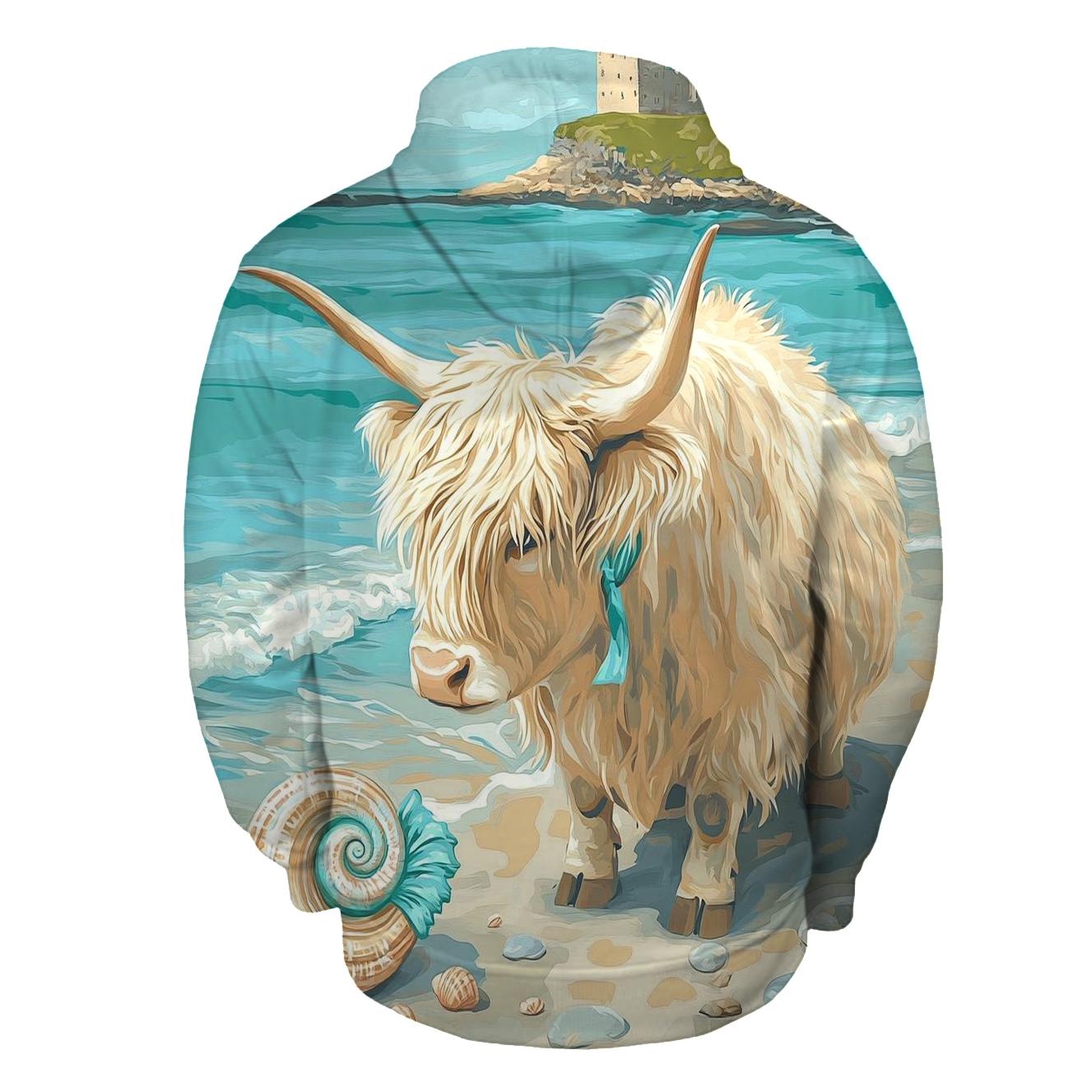 Highland Cow Seaside Shell Collector hoodie trends