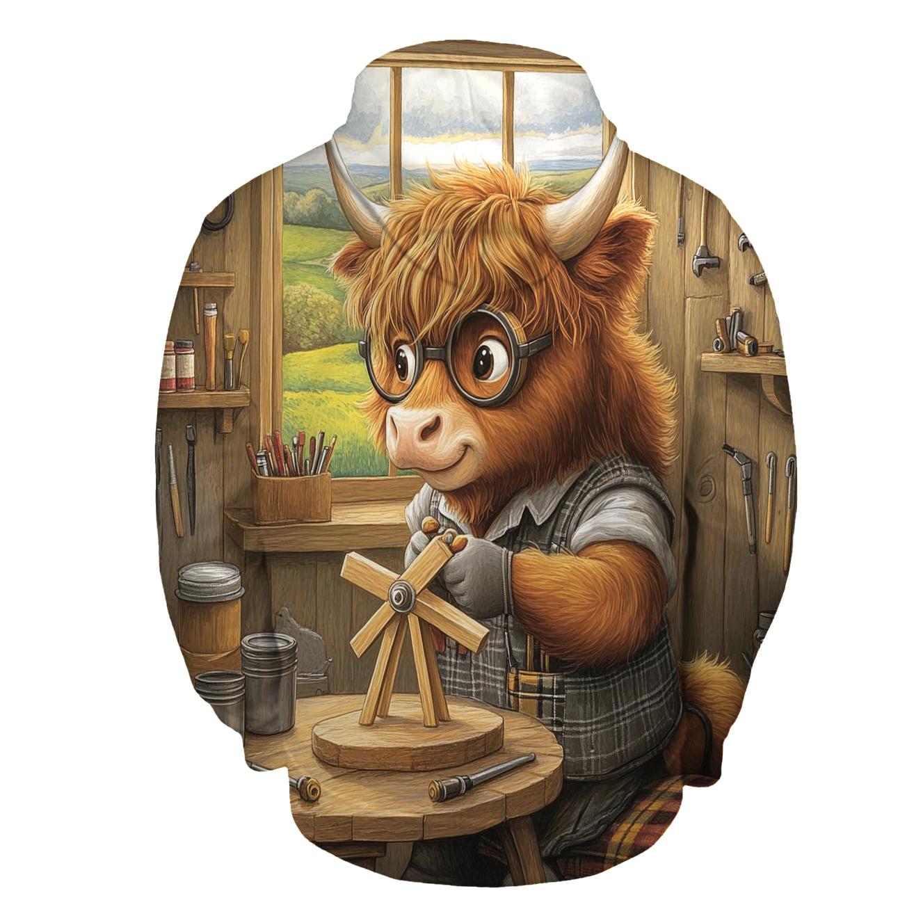 Highland Cow Workshop Tool Shed Inventor hoodie styles