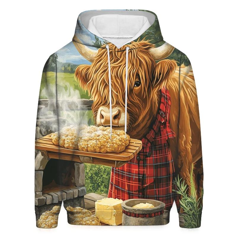 Highland Cow Bread Oven Baker heavyweight hoodies