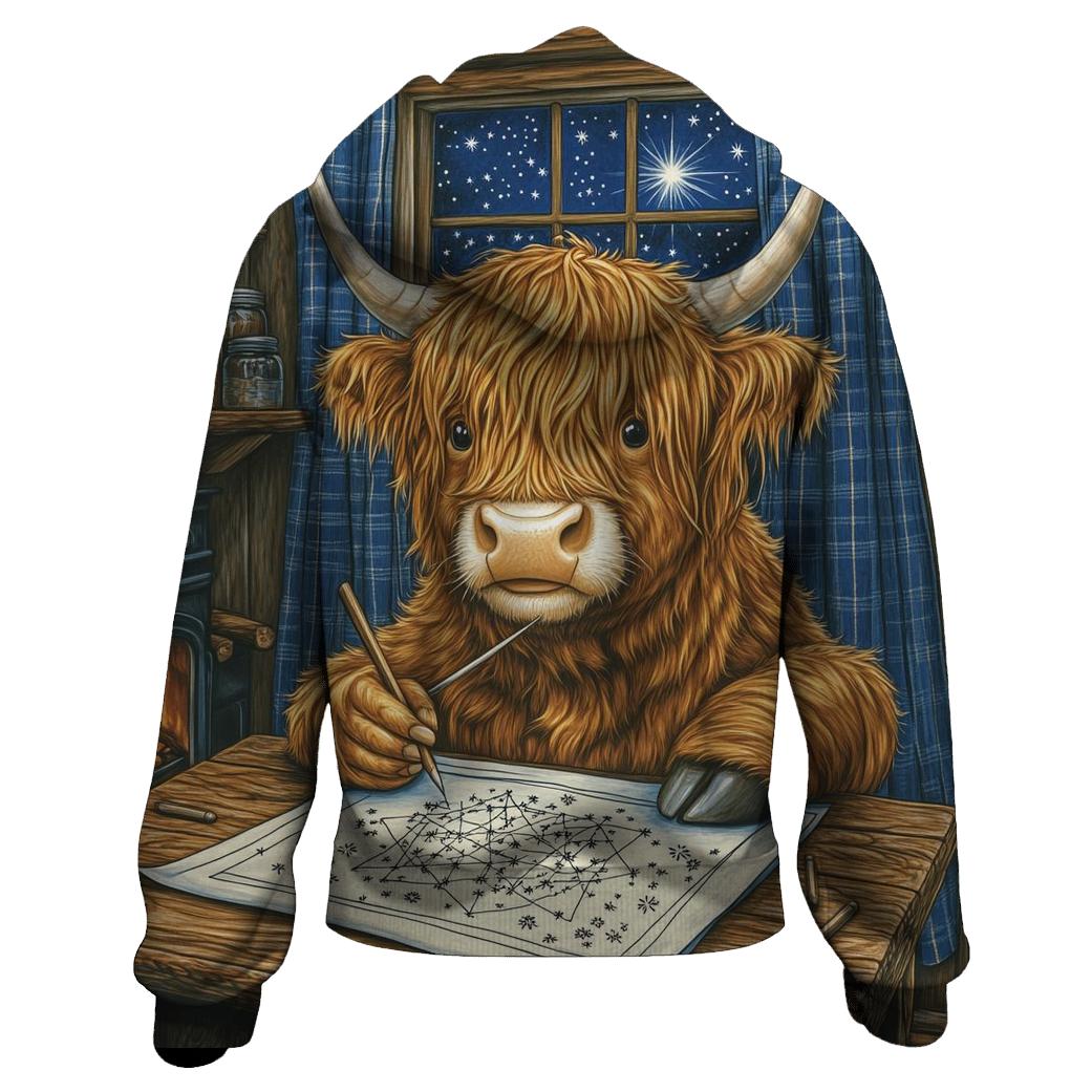 Highland Cow Star Atlas Cartographer premium hoodies