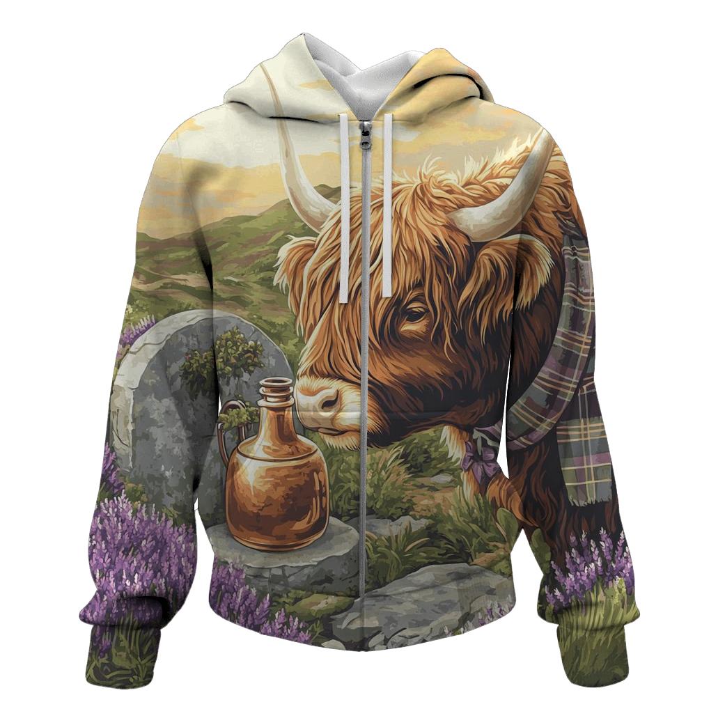 Highland Cow Herbalist At Heather Still pullover hoodies
