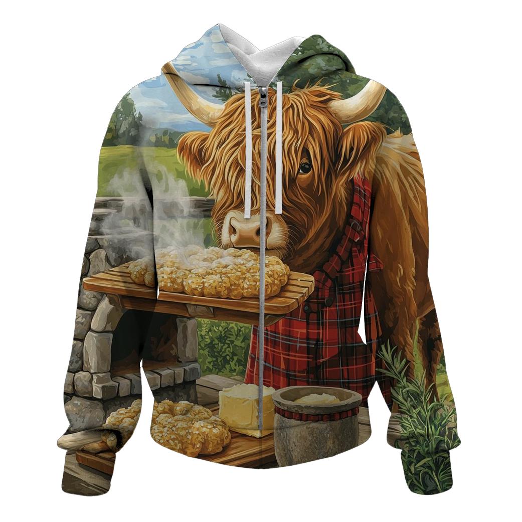 Highland Cow Bread Oven Baker heavyweight hoodies
