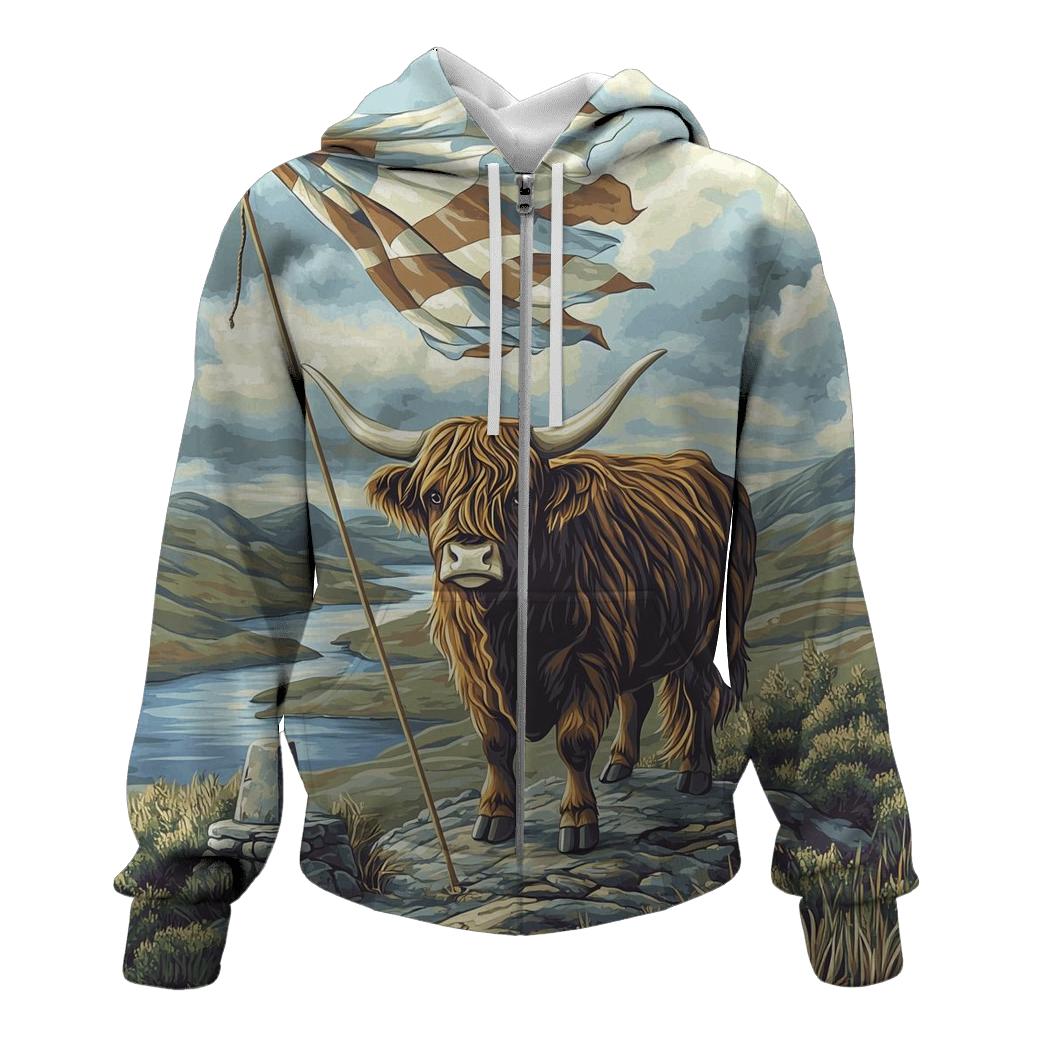 Highland Cow Hilltop Weather Watch hoodie styles