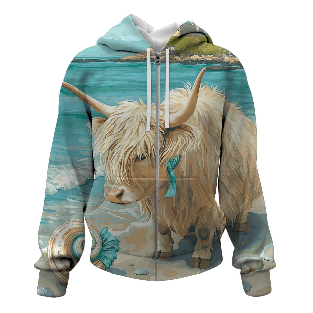 Highland Cow Seaside Shell Collector hoodie trends