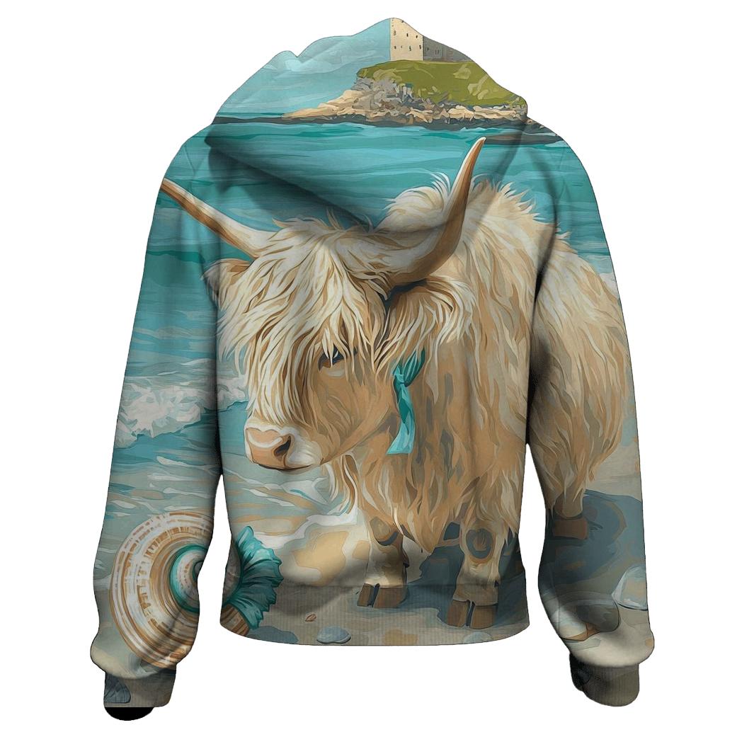 Highland Cow Seaside Shell Collector hoodie trends